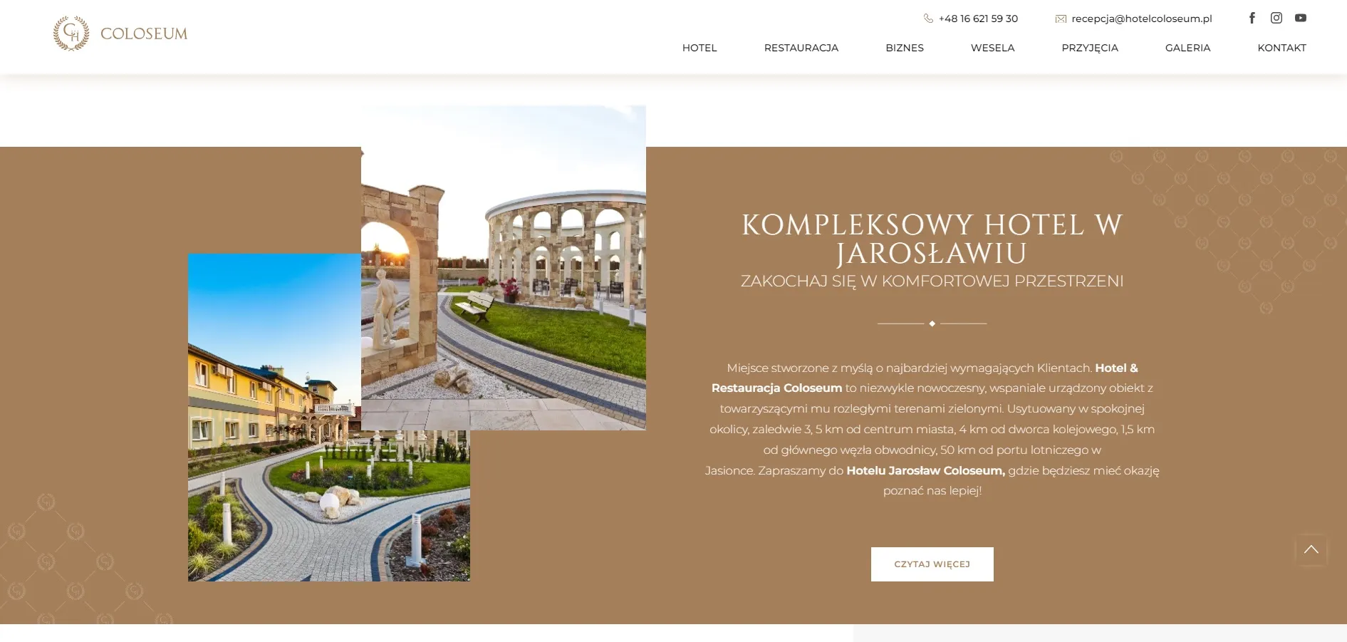 Strona www Coloseum Jarosław Hotel